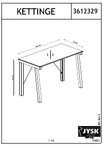 Manual JYSK Kettinge (120x75x60) Birou