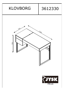 Посібник JYSK Klovborg (120x75x55) Письмовий стіл