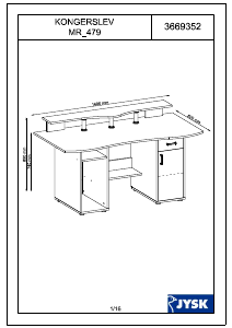 Bedienungsanleitung JYSK Kongerslev (160x74/89x80) Schreibtisch