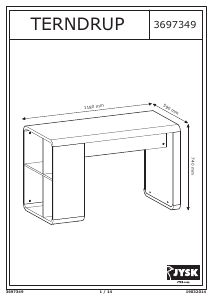 Használati útmutató JYSK Terndrup (118x74x59) Íróasztal