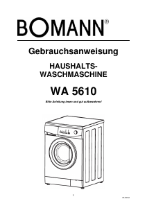 Bedienungsanleitung Bomann WA 5610 Waschmaschine