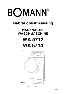 Bedienungsanleitung Bomann WA 5714 Waschmaschine