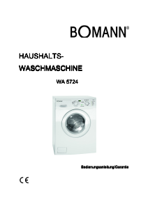 Bedienungsanleitung Bomann WA 5724 Waschmaschine
