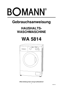 Bedienungsanleitung Bomann WA 5814 Waschmaschine