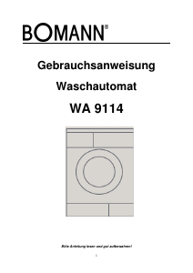 Bedienungsanleitung Bomann WA 9114 Waschmaschine