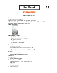 Manual Sylvania SMP1002 Mp3 Player