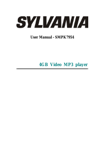 Manual Sylvania SMPK7954 Mp3 Player