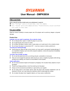 Manual Sylvania SMPK8854 Mp3 Player