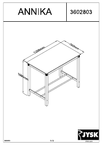 Manual JYSK Annika (70x100x120) Dining Table