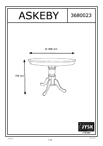 Manuale JYSK Askeby (100x75) Tavolo da pranzo