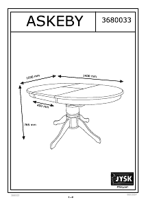 Manuale JYSK Askeby (140x100x75) Tavolo da pranzo