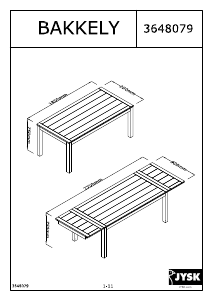 Руководство JYSK Bakkely (90x180) Обеденный стол