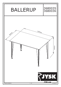 Käyttöohje JYSK Ballerup (76x120x73) Ruokapöytä