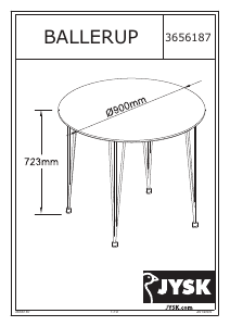 Mode d’emploi JYSK Ballerup (90x73) Table de salle à manger