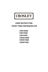 Handleiding Crosley CRH12SW Koel-vries combinatie