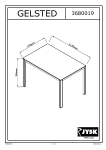 Manual JYSK Gelsted (77x117x75) Dining Table