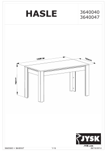 Käyttöohje JYSK Hasle (80x160x76) Ruokapöytä