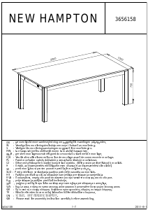 Εγχειρίδιο JYSK New Hampton (100x200x75) Τραπέζι τραπεζαρίας