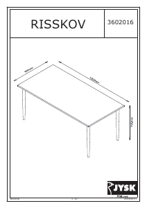 Handleiding JYSK Risskov (90x180x76) Eettafel