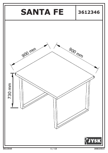 Bruksanvisning JYSK Santa Fe (90x90x73) Spisebord