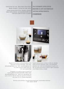 Manual DeLonghi ESAM5600S Coffee Machine