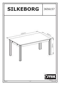 Manual JYSK Silkeborg (90x160x75) Mesa de jantar