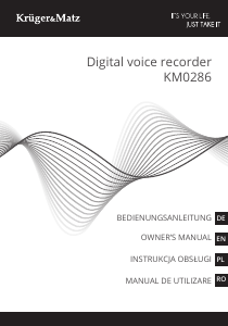 Handleiding Krüger and Matz KM0286 Audiorecorder