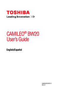 Manual Toshiba Camileo BW20 Camcorder