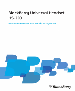 Manual de uso BlackBerry HS-250 Headset