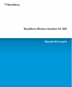 Manual de uso BlackBerry HS-500 Headset