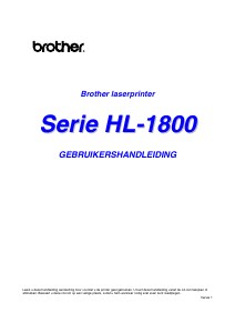 Handleiding Brother HL-1850 Printer