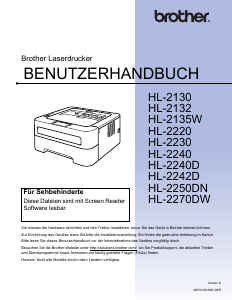 Bedienungsanleitung Brother HL-2132 Drucker