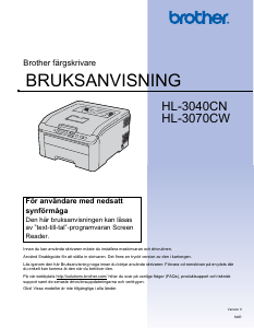 Bruksanvisning Brother HL-3040CW Skrivare