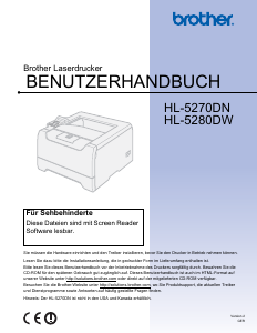 Bedienungsanleitung Brother HL-5280DW Drucker