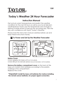 Manual Taylor 1381-21 Weather Station