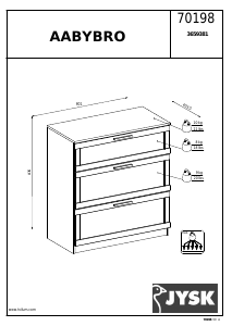 Manuale JYSK Aabybro (81x88x41) Cassettiera