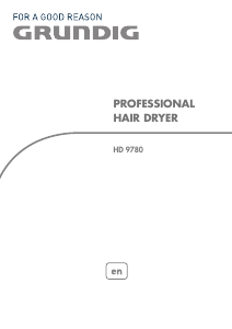 Manual Grundig HD 9780 Profi Hair Dryer
