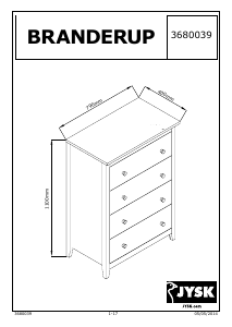 Manual JYSK Branderup (79x110x40) Comodă