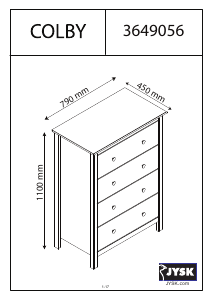 Bedienungsanleitung JYSK Colby (79x110x45) Kommode