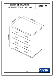 Manuale JYSK Gesten (80x80x45) Cassettiera