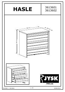 Manuale JYSK Hasle (85x80x50) Cassettiera