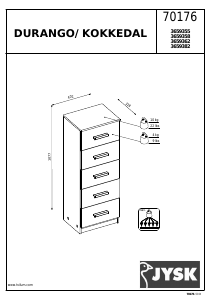 Manual JYSK Kokkedal (41x108x32) Comodă