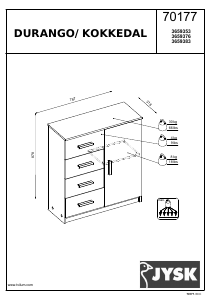 Handleiding JYSK Kokkedal (79x88x32) Ladekast