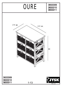 Manual JYSK Oure (64x76x37) Comodă