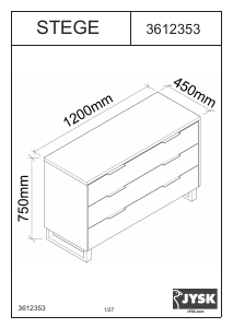 Manual JYSK Stege (120x75x45) Comodă