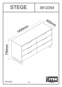 Manual JYSK Stege (140x75x445) Dresser