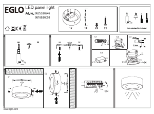 Manual Eglo 96168 Candeeiro