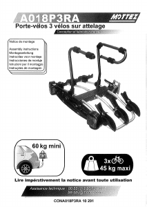 Manual de uso Mottez A018P3RA Porta bicicleta