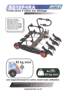 Manual Mottez A018P4RA Bicycle Carrier