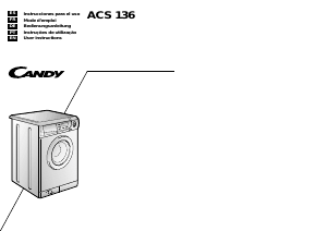 Manual Candy ACS136ES Máquina de lavar roupa